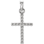 Sterling Silver Beaded Cross Pendant