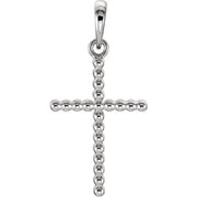 Sterling Silver Beaded Cross Pendant
