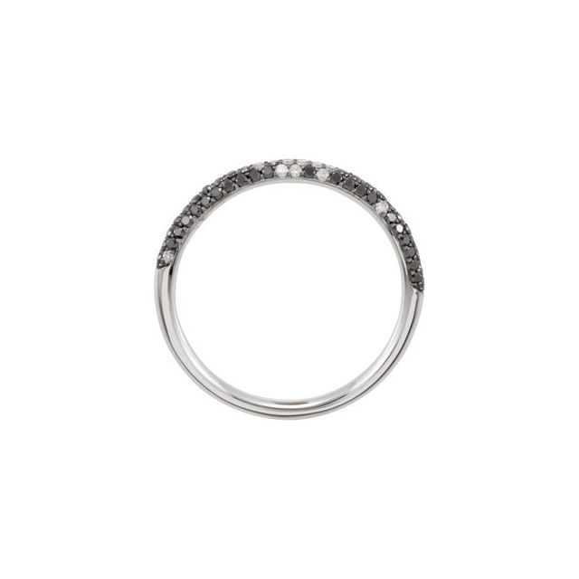 Black Rhodium-Plated 14K White 3/8 CTW Natural Black & White Diamond Micro Pavé Ring