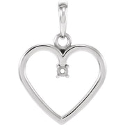 Sterling Silver 2 Mm Heart Pendant Mounting
