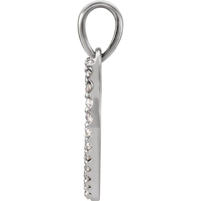 14k White 1/5 Ctw Natural Diamond Heart Pendant