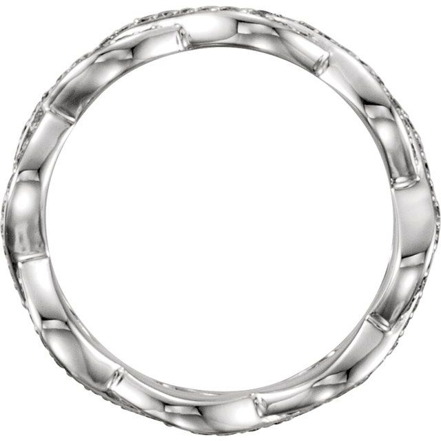 14k White 3/8 Ctw Natural Diamond Eternity Band Size 7
