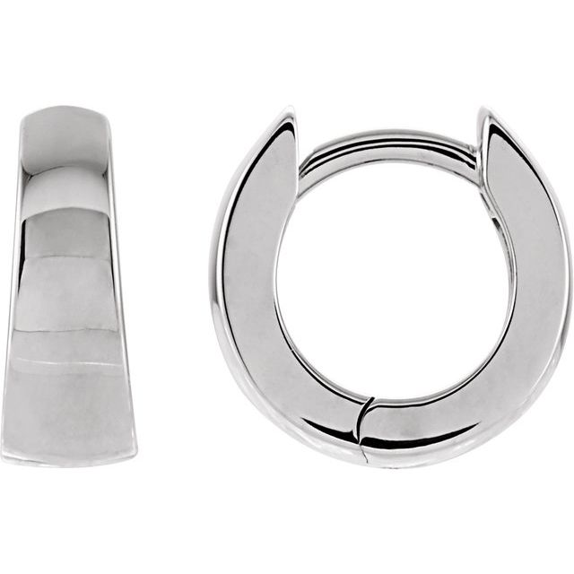 Sterling Silver Hinged 10.25 mm Hoop Earrings