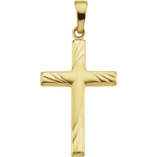 14K Yellow 24x16 mm Cross Pendant