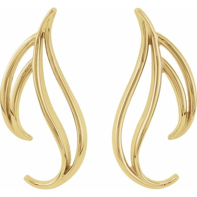 14k Yellow Freeform Earrings