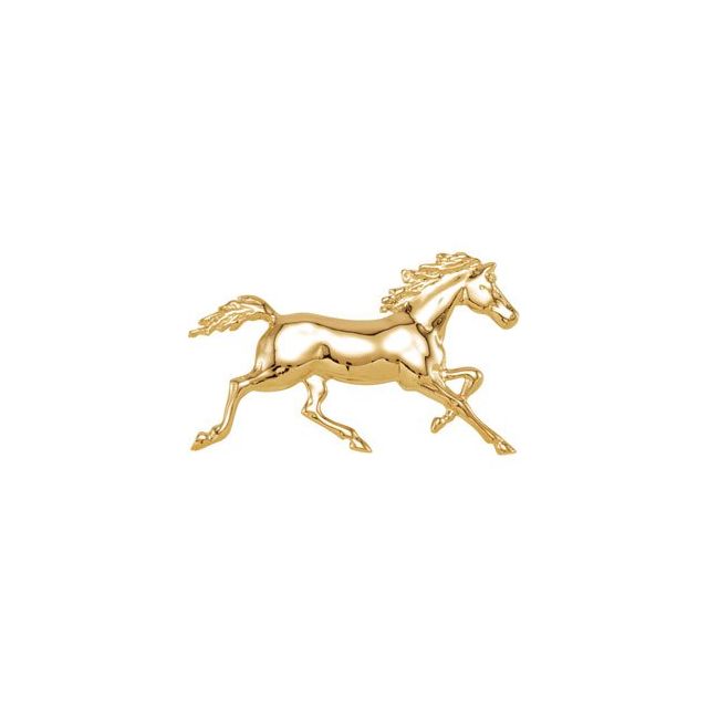 14K Yellow Standardbred Trotter Pendant