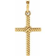 14k Yellow 17.5x11.3 Mm Rope Cross Pendant