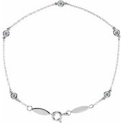 14K White 1/3 CTW Lab-Grown Diamond Bezel-Set Station 7' Bracelet