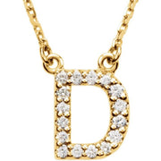 14k Yellow 1/8 Ctw Natural Diamond Initial D 16' Necklace