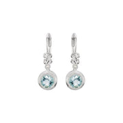 Sterling Silver Natural Aquamarine & .02 CTW Natural Diamond Earrings