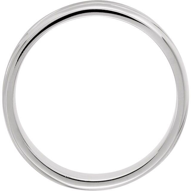 14k White 8 Mm Grooved Band Size 6