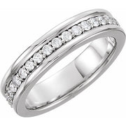 14k White 3/4 Ctw Natural Diamond Band Size 11