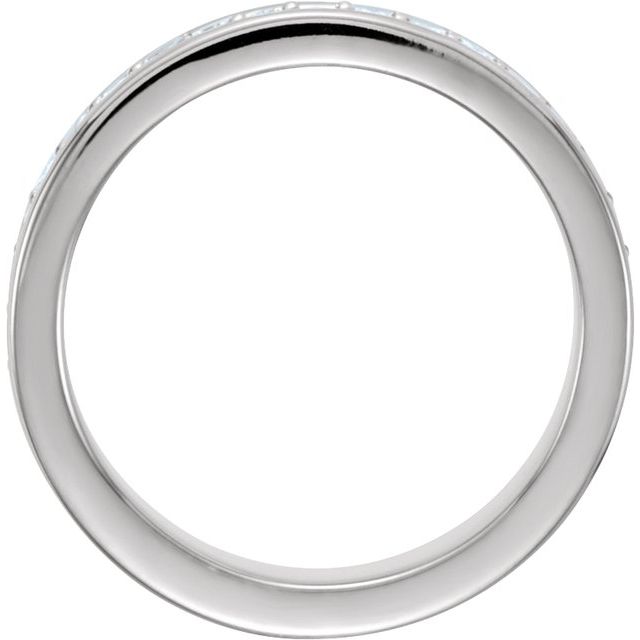 14k White 3/4 Ctw Natural Diamond Band Size 11