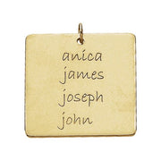 18k Yellow Vermeil Posh Mommy® Engravable Square Pendant