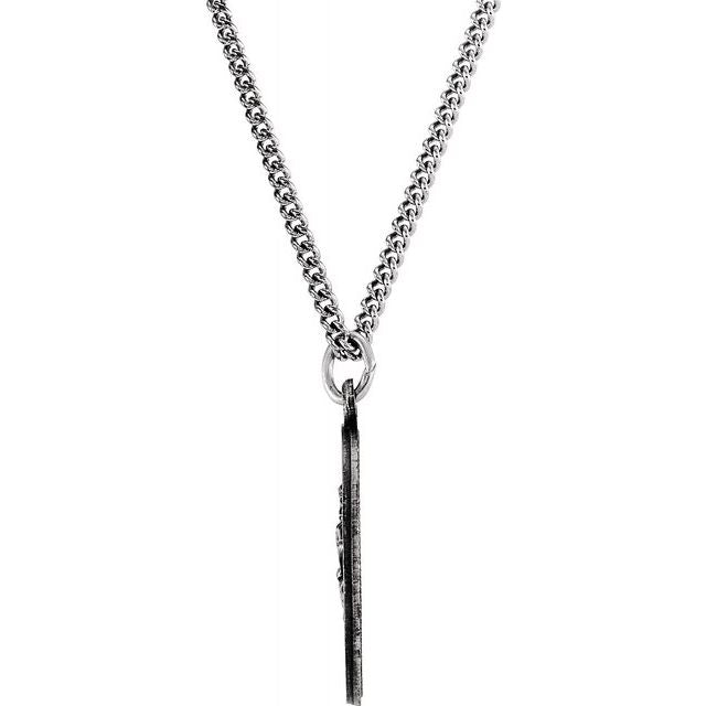 Sterling Silver 18 mm Round St. Christopher U.S. Coast Guard Medal 18' Necklace