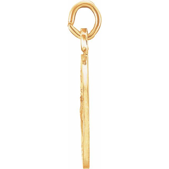 14k Yellow 12 Mm Round Immaculate Conception Medal