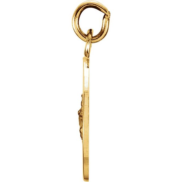 14K Yellow 12 mm Round St. George Medal