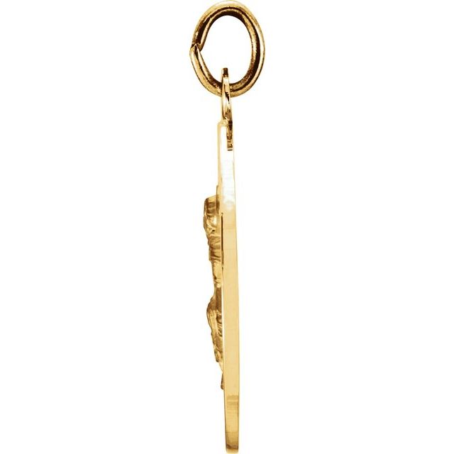 14K Yellow 18 mm Round Holy Trinity Medal