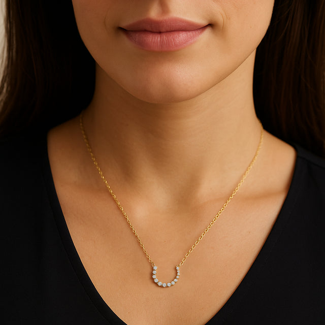 14K Yellow 3/8 CTW Lab-Grown Diamond Graduated Circle 16-18' Necklace