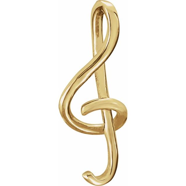 14K Yellow Treble Clef Pendant
