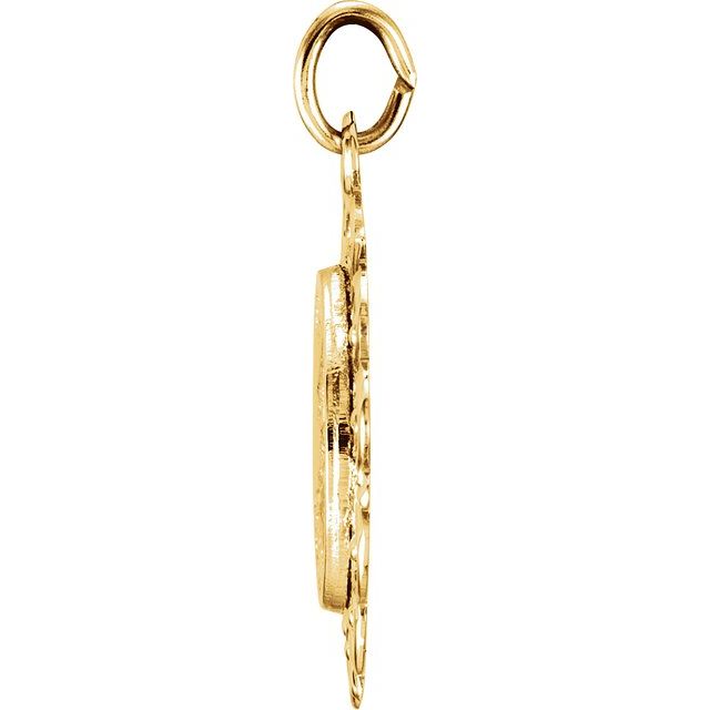 14K Yellow 18 mm Round St. Lucy Medal