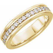 14k Yellow 3/4 Ctw Natural Diamond Band Size 11