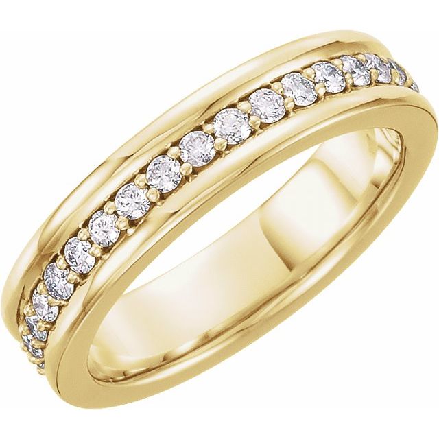 14k Yellow 3/4 Ctw Natural Diamond Band Size 11