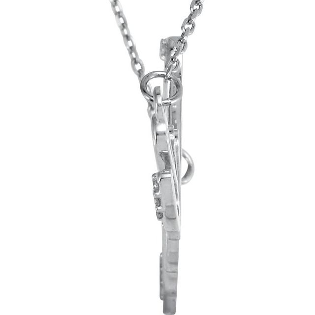 Sterling Silver .08 CTW Natural Diamond 'Love' 18' Necklace