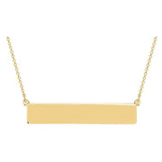18k Yellow Vermeil Be Posh® Engravable Bar 19 1/2' Necklace