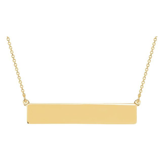 18k Yellow Vermeil Be Posh® Engravable Bar 19 1/2' Necklace