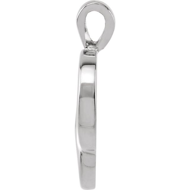 14K White Heart Pendant