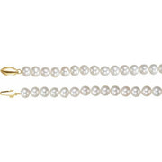 14k Yellow Panache® Cultured White Freshwater Pearl 18' Necklace