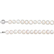 Sterling Silver Cultured White Freshwater Pearl 18' Necklace