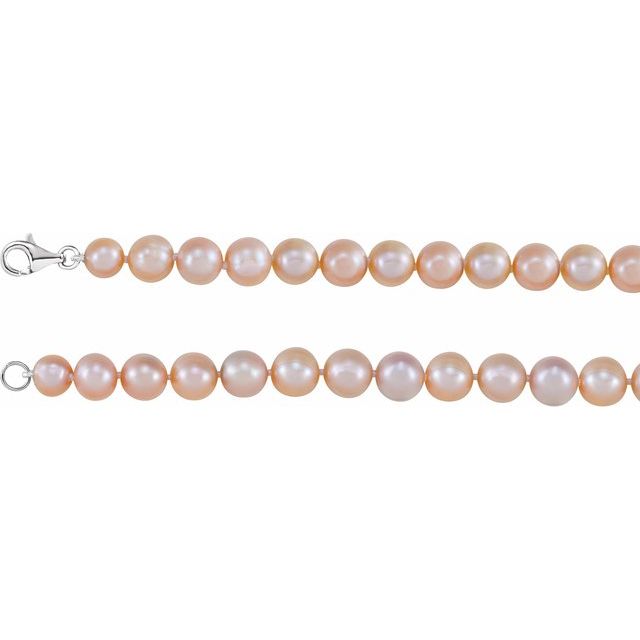 Sterling Silver Cultured White Freshwater Pearl 18' Necklace