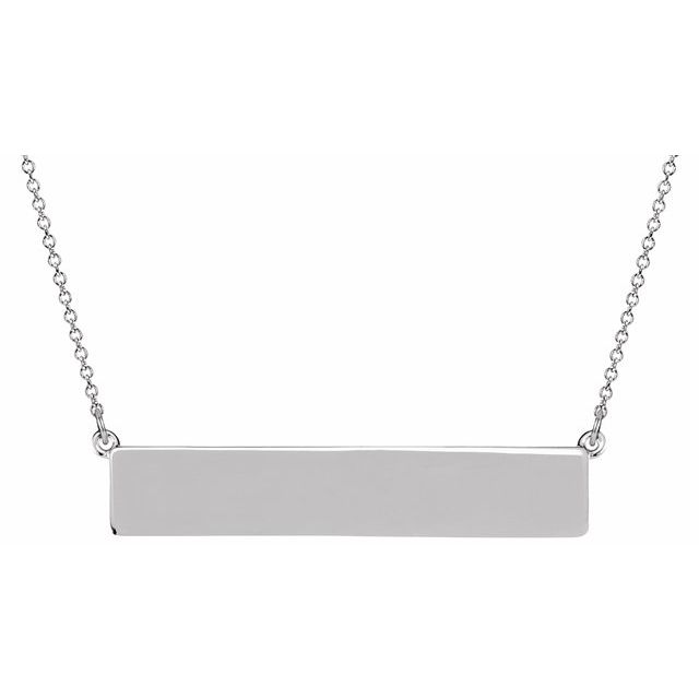 Sterling Silver Be Posh® Engravable Bar 16' Necklace