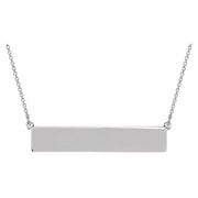 Sterling Silver Be Posh® Engravable Bar 18' Necklace
