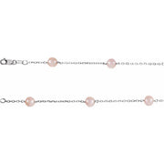 Sterling Silver Cultured Pink Freshwater Pearl 14-Station 18' Necklace