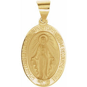 14K Yellow 19x13.5 mm Oval Hollow Miraculous Medal
