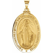 14K Yellow 29x20 mm Oval Hollow Miraculous Medal