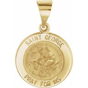 14k Yellow 15 Mm Round Hollow St. George Medal