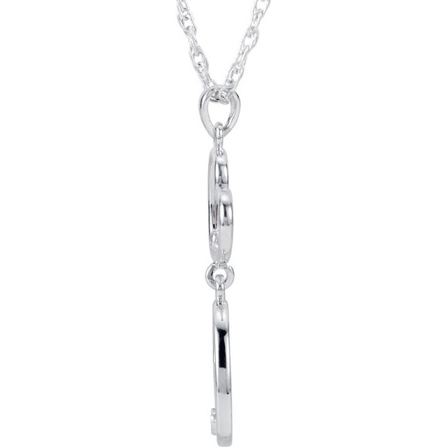 Sterling Silver Natural Amethyst Double Heart 18' Necklace
