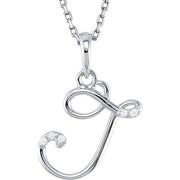 Sterling Silver .025 CTW Natural Diamond Initial J 18' Necklace