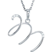 Sterling Silver .025 CTW Natural Diamond Initial M 18' Necklace