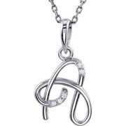 14K White .025 CTW Natural Diamond Initial A 18' Necklace