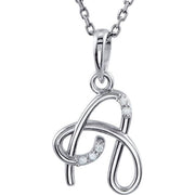 Sterling Silver .025 CTW Natural Diamond Initial A 18' Necklace