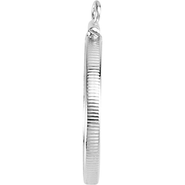 Sterling Silver Coin Frame Bezel Dangle For 24.1x1.7 Mm Coin