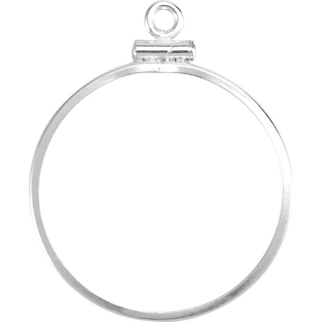 Sterling Silver Coin Frame Bezel Dangle For 24.1x1.7 Mm Coin