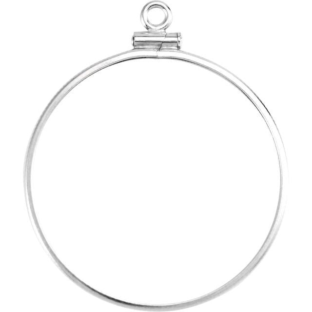 Sterling Silver Coin Frame Bezel Dangle for 30.5x2.1 mm Coin