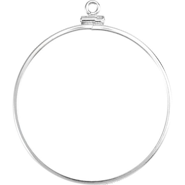 Sterling Silver Coin Frame Bezel Dangle for 38.2x2.8 mm Coin