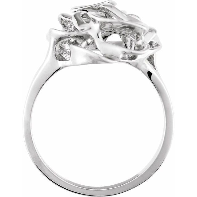 14k White Freeform Ring
